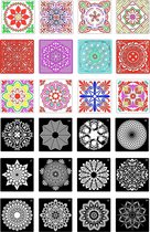 Happy Goods - Mandala dot painting sjablonen 24 stuks  15x15cm  | stippen | dotting art - Hobby sjablonen - teken sjablonen - schildersjablonen