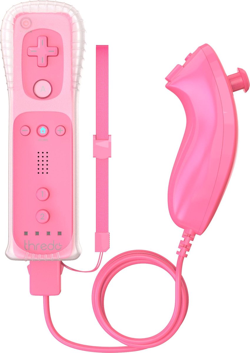 Thredo Remote Controller + Nunchuk voor Nintendo Wii / Wii U (Motion Plus) - Roze