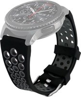 Voor Gear S3 Classic / Frontier Smart Watch dubbele kleur siliconen vervangende band horlogeband (zwart grijs)