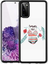 Telefoon Hoesje Geschikt voor Samsung Galaxy S20 TPU Siliconen Hoesje met Zwarte rand Boho Summer