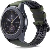 Smartwatch bandje - Geschikt voor Samsung Galaxy Watch 3 45mm, Gear S3, Huawei Watch GT 2 46mm, Garmin Vivoactive 4, 22mm horlogebandje - PU leer - Fungus - Groen