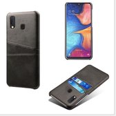 Back Cover met Opbergvakjes + PET Screenprotector  voor Galaxy A20e_ Zwart