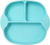 Handig siliconen baby bordje met vakjes en zuignap | Kinderservies |Babybordje | Kinderbordje | kleur blauw | BPA en PVC vrij bord