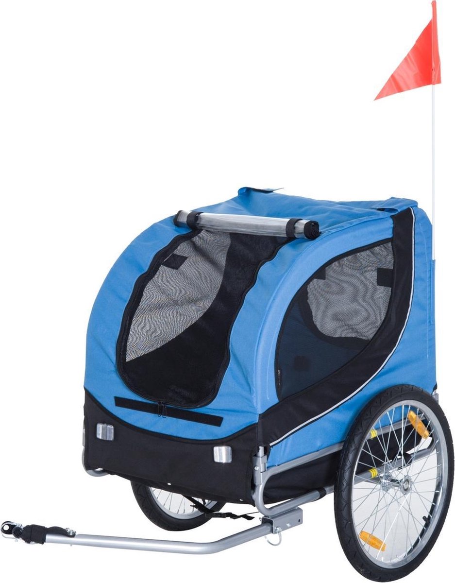 Paws & Claws - Hondenfietskar - Fietskar - 130 x 90 x 110 cm - Blauw/Zwart