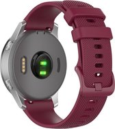 Let op type!! Voor Garmin Vivoactive 4S kleine geruite siliconen band (rode wijn)