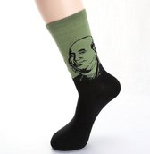 Fun sokken 'Benjamin Franklin' groen (91056)