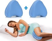 Dreamolino Cool Leg Pillow 2 stuks– ergonomisch kussen voor optimale ondersteuning – beenkussen voor zijslaper – traagschuim kussen ondersteunt benen, knieën en rug
