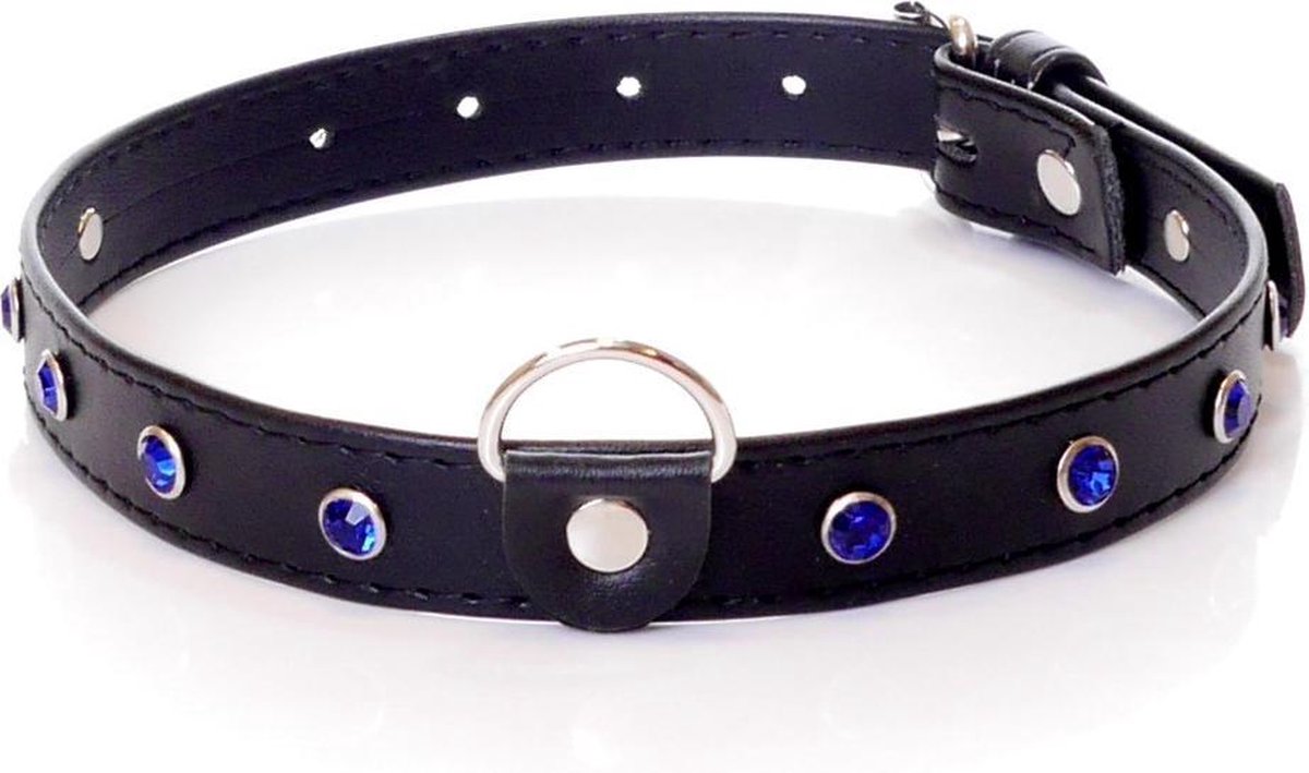 Power Escorts - Halsband - 2 Cm - Marineblauw Kristal - BDSM - Fetish