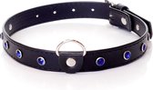 Power Escorts - Halsband - 2 Cm - Marineblauw Kristal - BDSM - Fetish