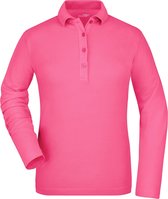 Roze stretch poloshirt voor dames XL