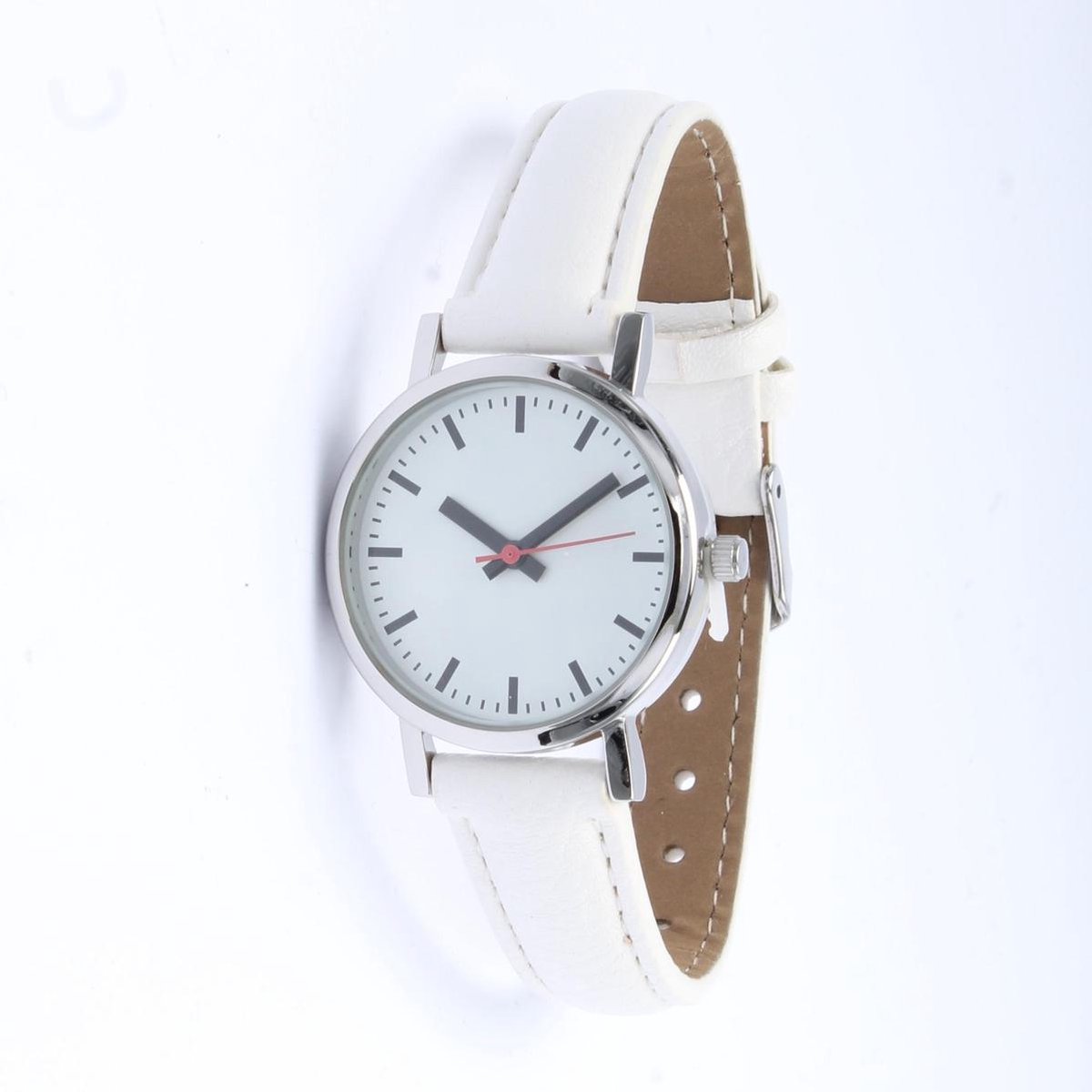 Moederdagactie! Brigada - dames horloge - witte horloge band - lederen horlogeband - quartz uurwerk