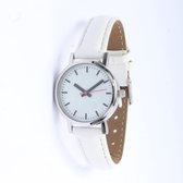 Brigada - dames horloge - witte horloge band - lederen horlogeband - quartz uurwerk
