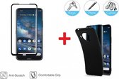 2-In-1 Screenprotector Hoesje Bescherming Protector Set Geschikt Voor Nokia 8.3 5G - Full Cover 3D Edge Tempered Glass Screen Protector Met Siliconen Back Bescherm Hoes Cover Case