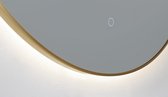 Ronde spiegel 100cm - goud geborsteld met LED verlichting (3 kleur instelbaar & dimbaar)