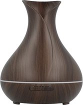Diffuser Aromatherapie - Luchtbevochtiger Met Led - Donkerbruin  - Luchtbehandeling - Aroma Humidifier - Color Changing LED - USB - 500 ml
