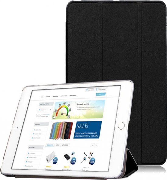 Apple iPad Air 1 + Air 2 + Pro 9.7 + iPad 2017 / 2018 Siliconen Case met Smart Cover, hoes voor bescherming voor- en achterkant, 2 in 1 hoesje,...