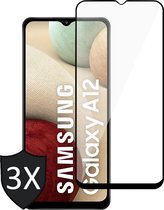 Screenprotector geschikt voor Samsung A12 - 3x FullGuard Glas Screen Protector