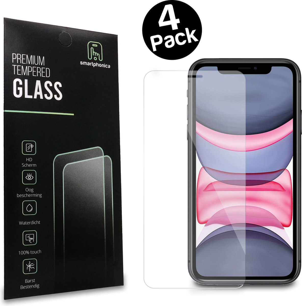 Screenprotector iPhone XR - Screenprotector Glas voor iPhone XR - 4 stuks - Smartphonica