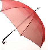 Parapluie long Vogue rouge translucide à pois & brillants