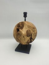 Houten bol met lamp