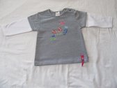 Dirkje , meisje, t-shirt lange mouw , streepje marine , 18 maand 86