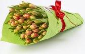 Tukiss Tulpen - Bloemen - Rood-Geel - 45 stuks - Cadeau - Bloemen Boeket