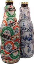 Set HEINEKEN Bierfles koelhoud hoesjes - 1 Oude logos 1 Delftsblauw