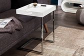 Table d'appoint Design table basse blanc chromé 40cm