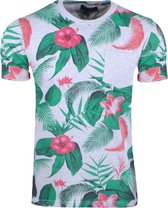 Re-Gen - Heren T-Shirt - Tropical Print - Grijs