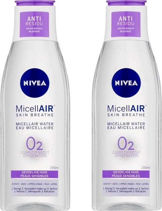 Nivea Micell Air Breathe O2 Voordeelbox - 2 x 200 ml | bol.com