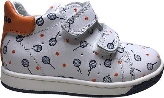 Falcotto velcro tennis print lederen sneakers adam wit mt 22