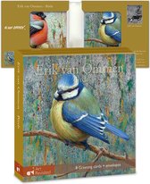 Kaartenmapje Erik van Ommen - Birds  Vogels - 4 x 2 afbeeldingen -  11 x 11 cm
