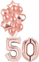 Ballonnen 50 jaar - Rosé - 1 meter - set van 16
