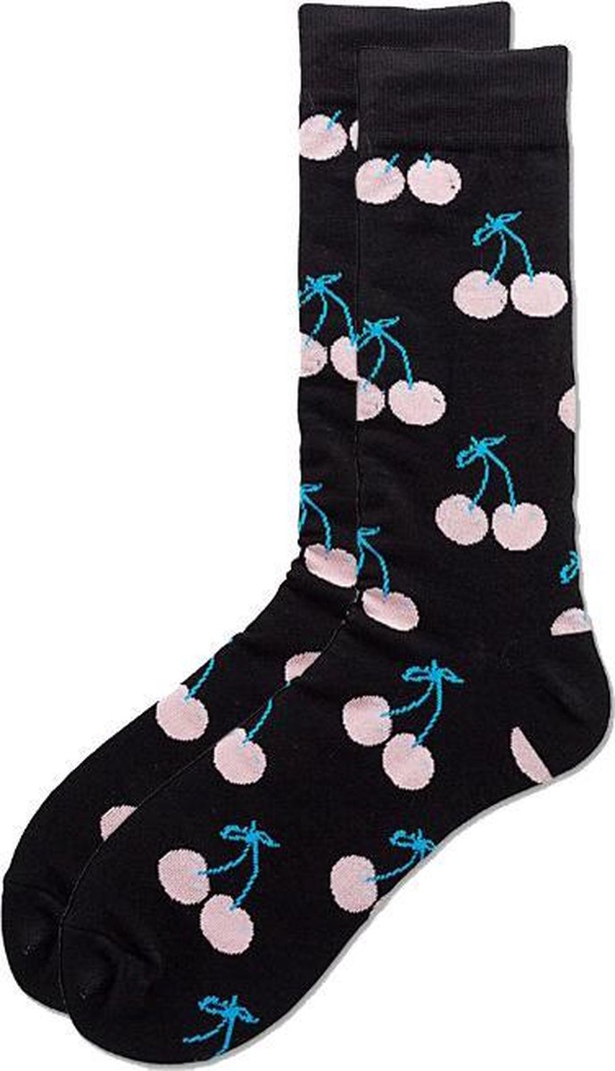 Kersen roze sokken - Unisex - One size fits all - Kersen cadeau - Cadeau voor mannen en vrouwen