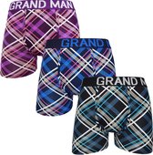 Grand Man boxershort 3 pack 5002 multi color ruit-print - Size L