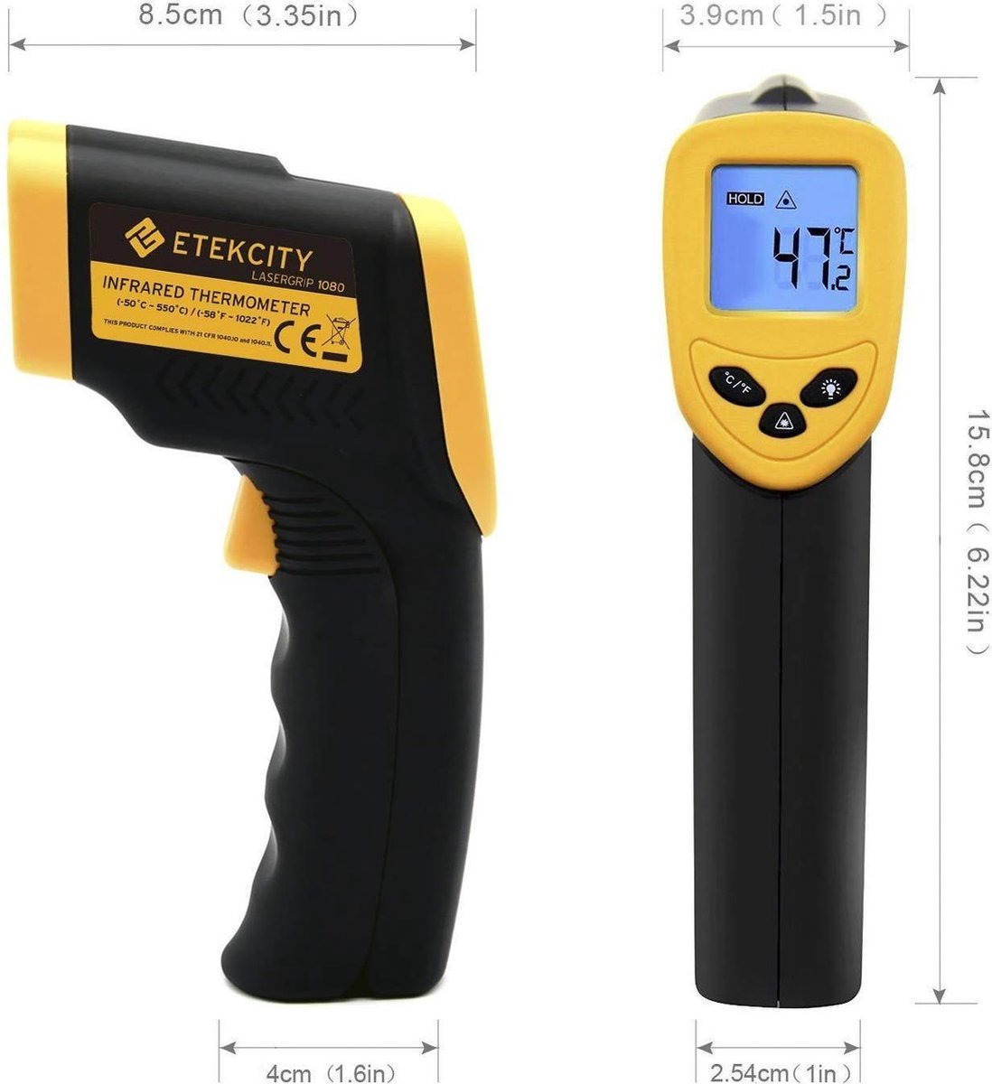 Etekcity - Lasergrip 1080-- Thermomètres de Thermomètres de cuisine- Thermomètre... | bol.com