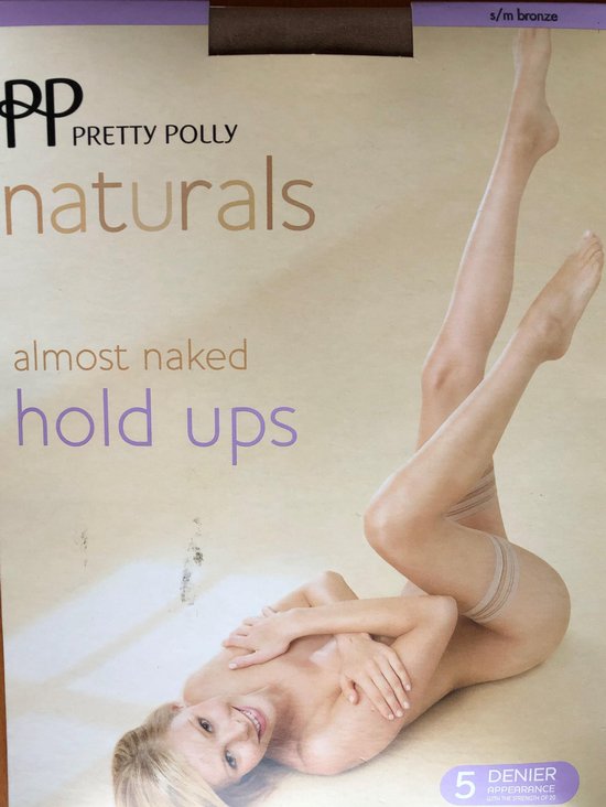 Pretty Polly Hold Ups - Naturals - Hold Up Kousen - Stay Up Kousen voor Dames - Almost Naked - Zomer Hold Up - 5 Den. - S/M - Beige