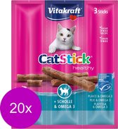 Vitakraft Cat-Stick Mini 3 stuks - Kattensnack - 20 x Schol&Omega