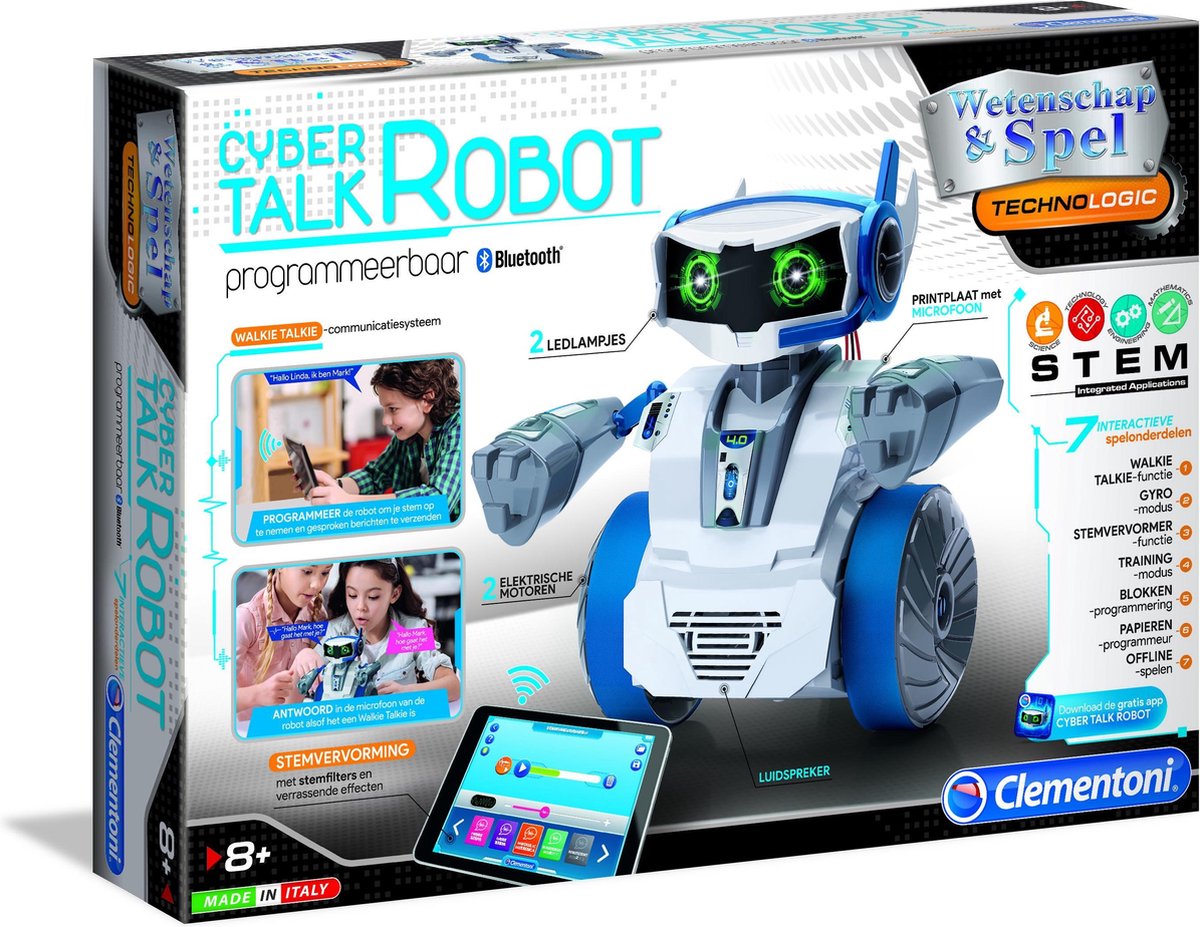 Afbeelding van product Clementoni - Wetenschap & Spel - Sprekende Cyber Robot - STEM, speelgoedrobot