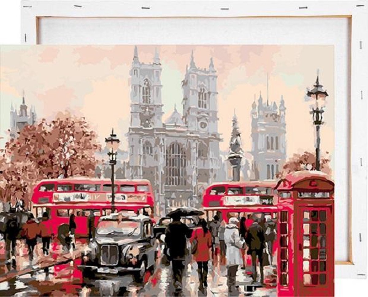 Westminster Abby Londen - Schilderen op nummer - Met frame - 40x50 cm