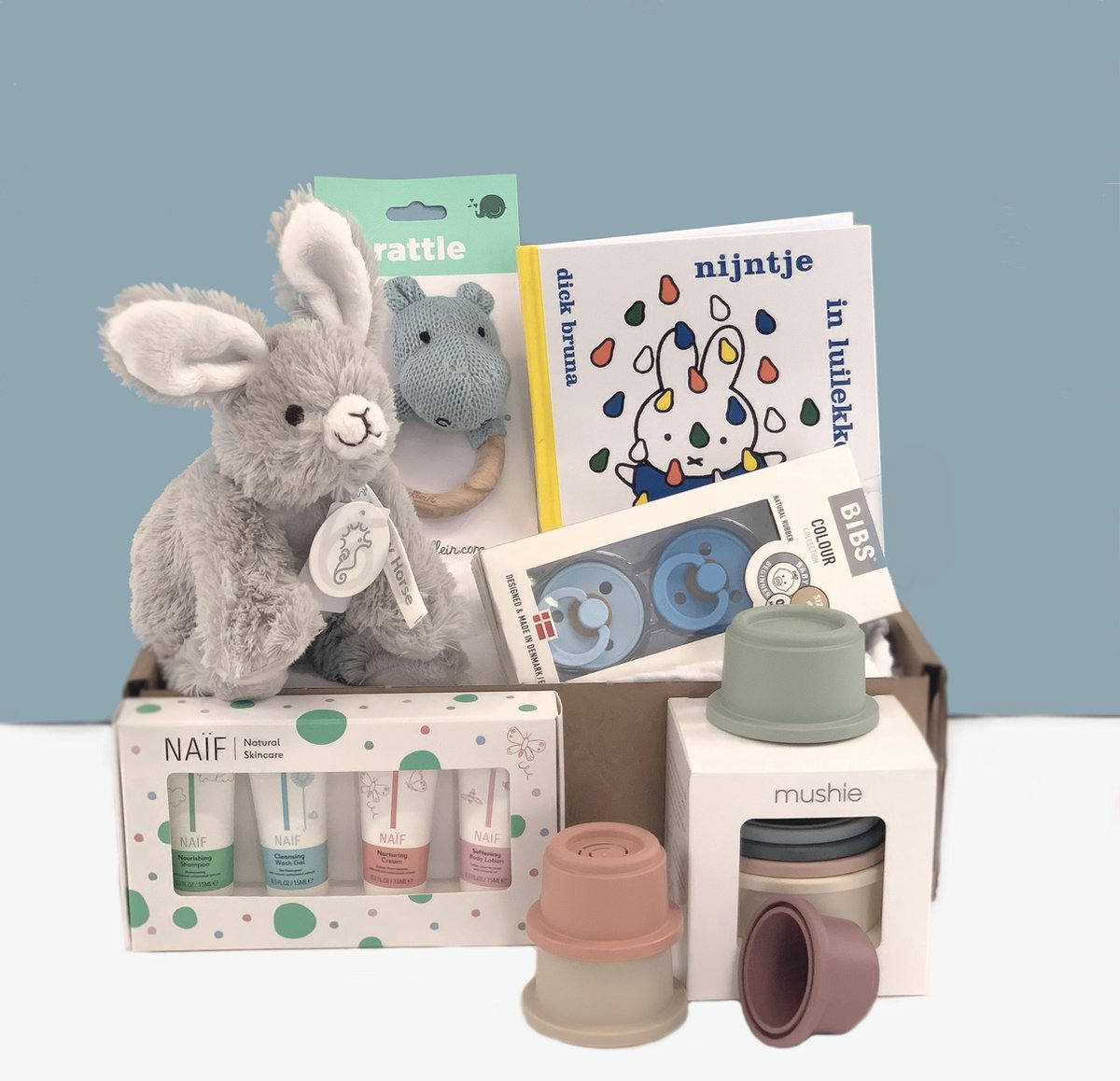 Goedkoopste Little Fox Baby Cadeaubox Kraampakket Geboortegeschenk Jongen - Groot
