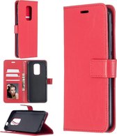 Portemonnee Book Case Hoesje Geschikt voor: Motorola Moto G9 Play & E7 Plus -  rood