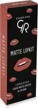 Golden Rose Matte LIPKIT :WARM SABLE Matte vloeibare lippenstift & lipLiner combinatie