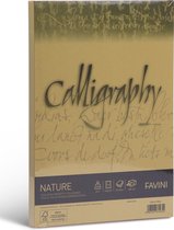 NATURE Ecologisch Upcycle papier met 15 % gemalen olijfpitten 50 vel A4 250 g/m2 inkjet kleur Olijf groen Calligraphy Oliva FAVINI rustiek perkament papier