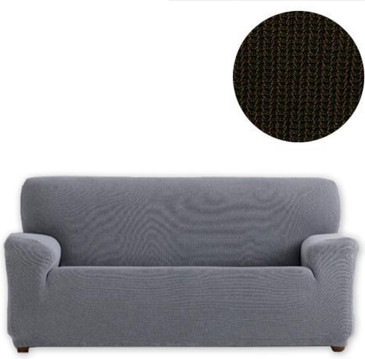Belmarti® Bankhoes Kreta - 220cm - 250cm breed - Bruin - Voorgevormde elastische hoezen met mooie pasvorm - Premium kwaliteit uit Europa