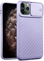 iphone 12 pro , telefoonhoesje, siliconen, shock proof, back cover, met camera beschermer, mat paars
