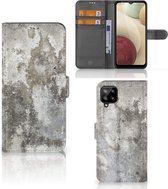 Flipcover Geschikt voor Samsung Galaxy A12 Telefoon Hoesje Beton