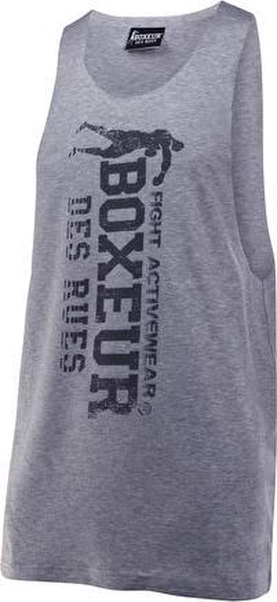 Boxeur Des Rues - Wide Jersey Raw Cut Tank Front Logo - Grijs - M