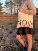 Katoenen tas naturel | Tassen dames | Shopper | Laptop tas | Time is now