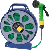 7 in 1 - Complete Tuinslang met Haspel - Tuinslanghaspel - 15 Meter - Tuinsproeier - Sproeikop Tuin